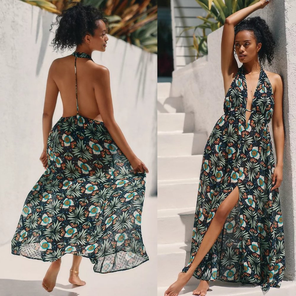 SOLD OUT Anthropologie Brenda Quinn V-Neck Halter Dress NWT